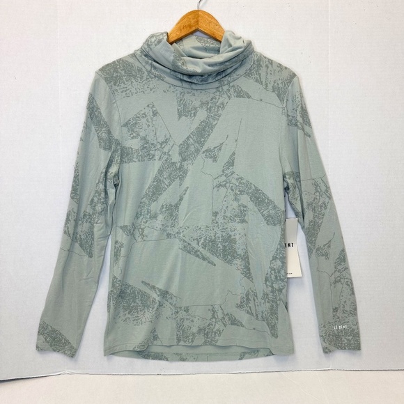 LE BENT Womens Long Sleeve Fractal Midweight High Roller in sea foam size Medium - Picture 1 of 10